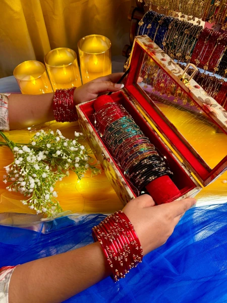 Premium 1-Row Kashmiri Bangle Gift Box – 4 Sets (48 Pcs) Bangles (Box included )