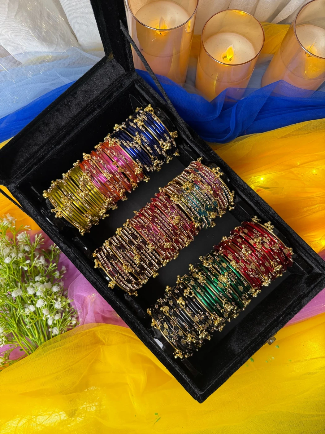 KADAM Khasmiri Jhumka Bangle Full Box with Box – 9 Premium Bangle Sets (Box included ) - 2