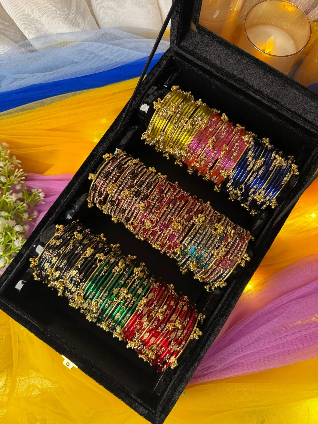 KADAM Khasmiri Jhumka Bangle Full Box with Box – 9 Premium Bangle Sets (Box included ) - 3