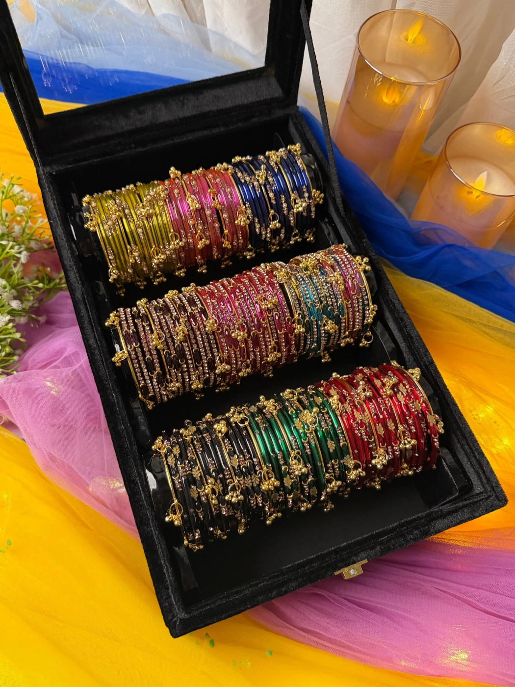 KADAM Khasmiri Jhumka Bangle Full Box with Box – 9 Premium Bangle Sets (Box included ) - 6