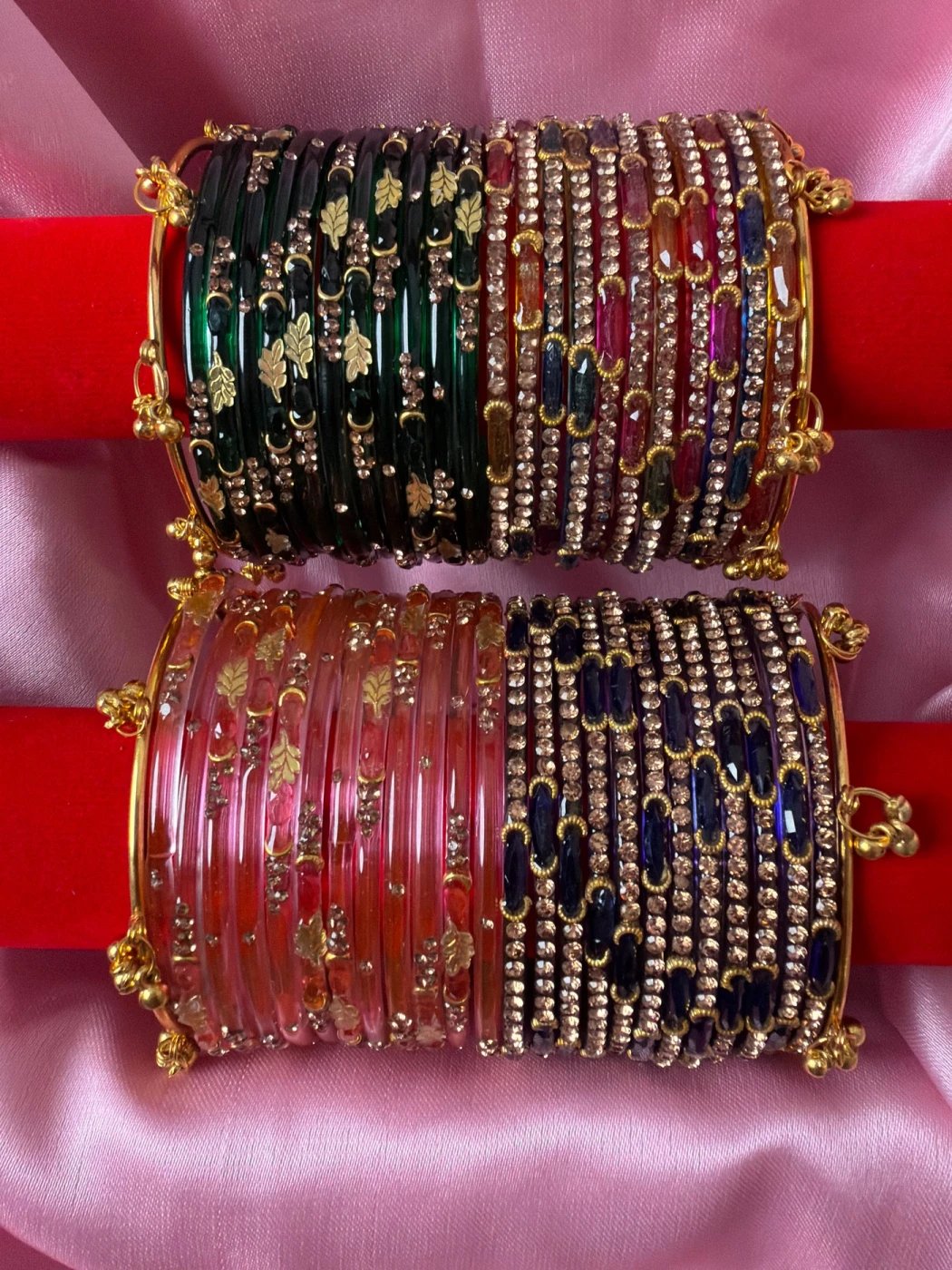 Leaf & Dadima Royal Kashmiri Bangles Combo – 48 Pcs Bangles with 4 Pcs Jhumka - 3