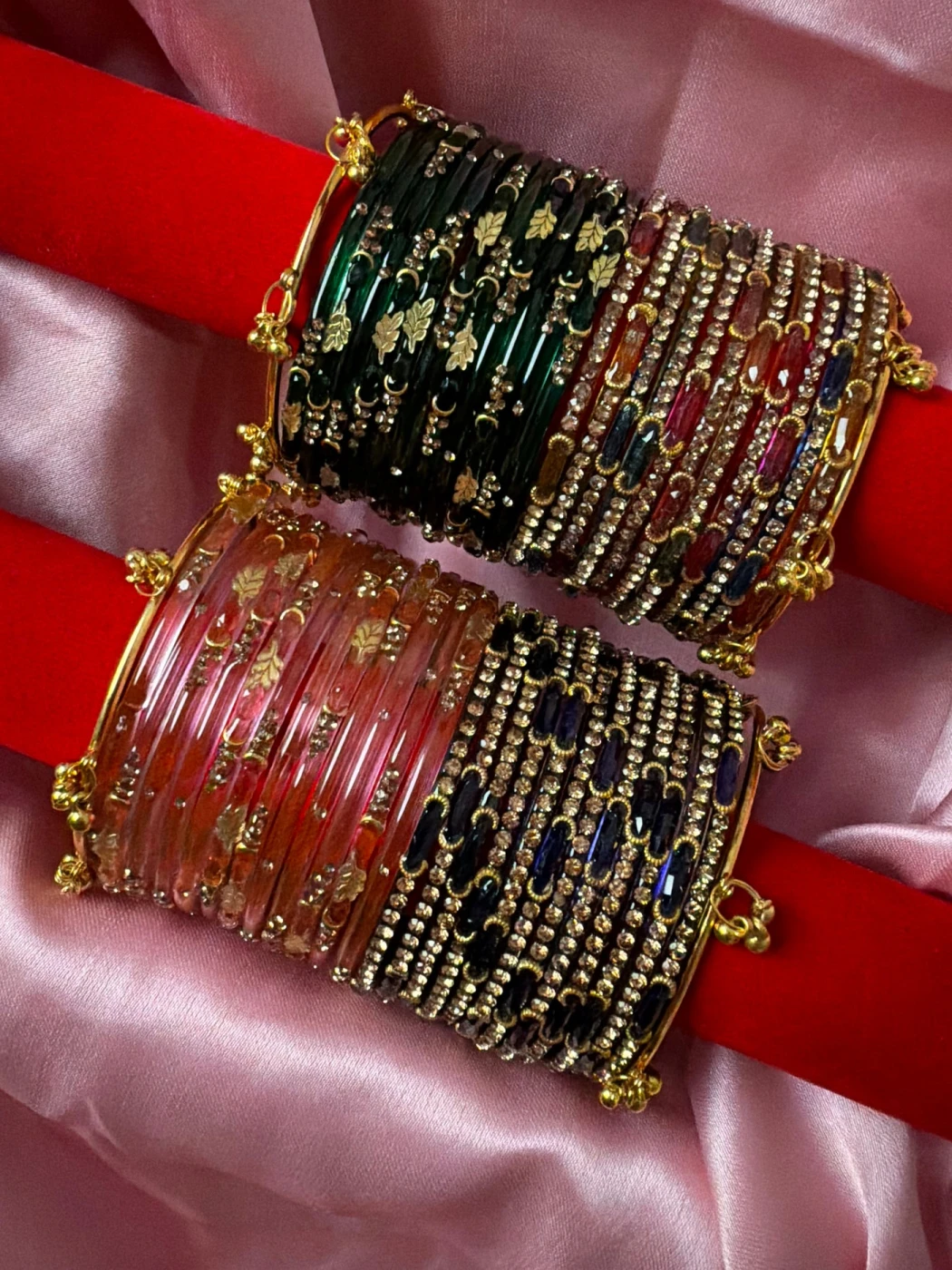 Leaf & Dadima Royal Kashmiri Bangles Combo – 48 Pcs Bangles with 4 Pcs Jhumka - 4