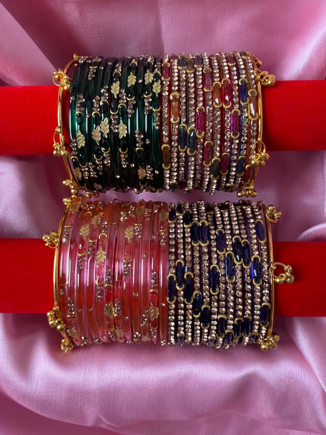 Leaf & Dadima Royal Kashmiri Bangles Combo – 48 Pcs Bangles with 4 Pcs Jhumka - 5