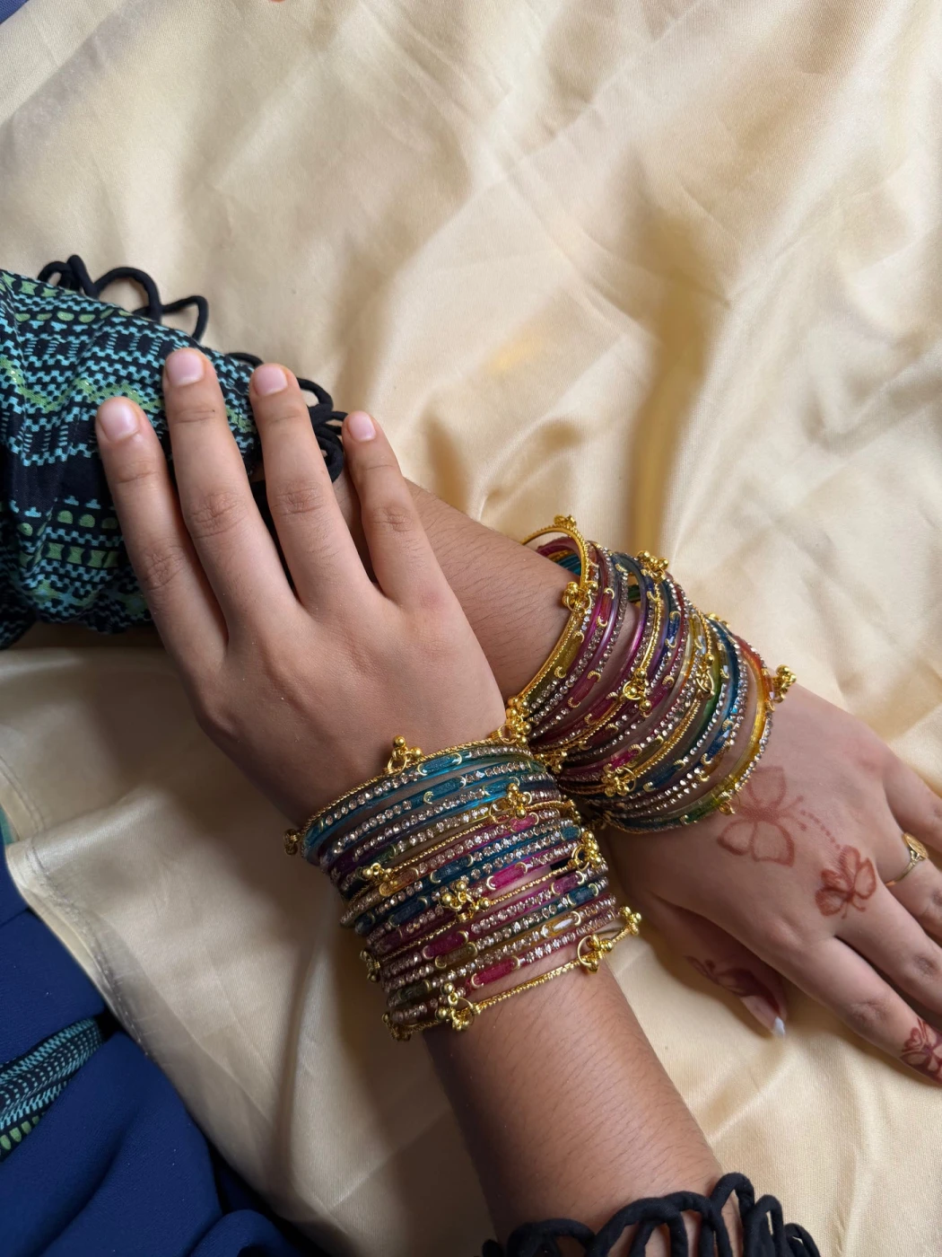 Kashmiri  Dadima Jhumka Multi Color Bangles Set - 5