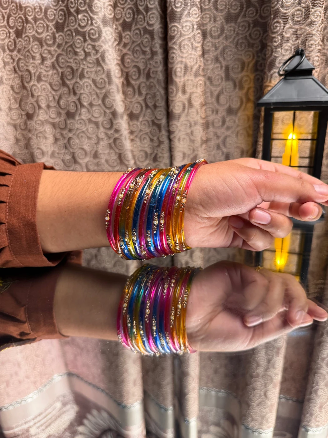 Kashmiri Multi Color Bangles Set - 4
