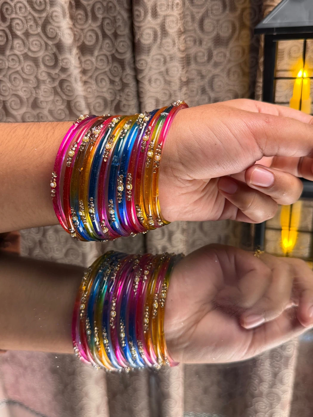 Kashmiri Multi Color Bangles Set - 5